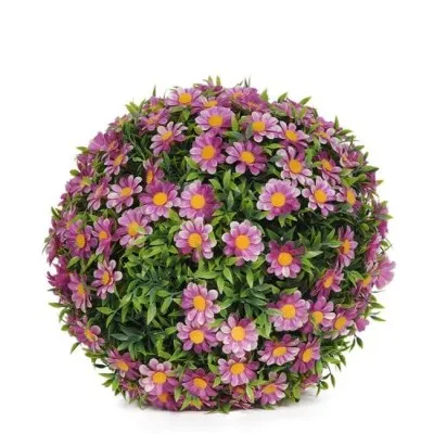 Umjetna ružičasta cvjetna ruža u obliku kuglice od plastike s kuglicom cvjetni središnji ukrasni